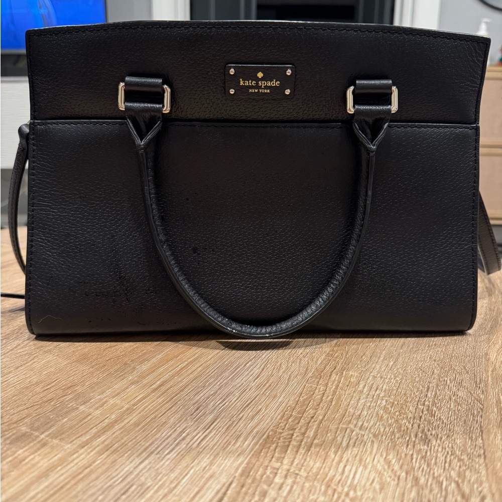 Kate Spade Black Leather Tote Bag